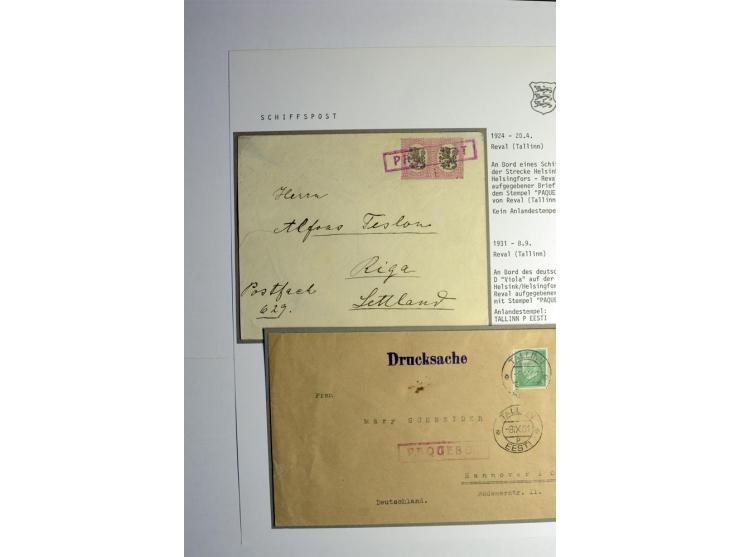 1924/37, 6 frankierte Karten bzw. Briefe, mit teils verschiedenen "Paquebot"-Stempeln sowie verschiedenen Anlandestempeln, me
