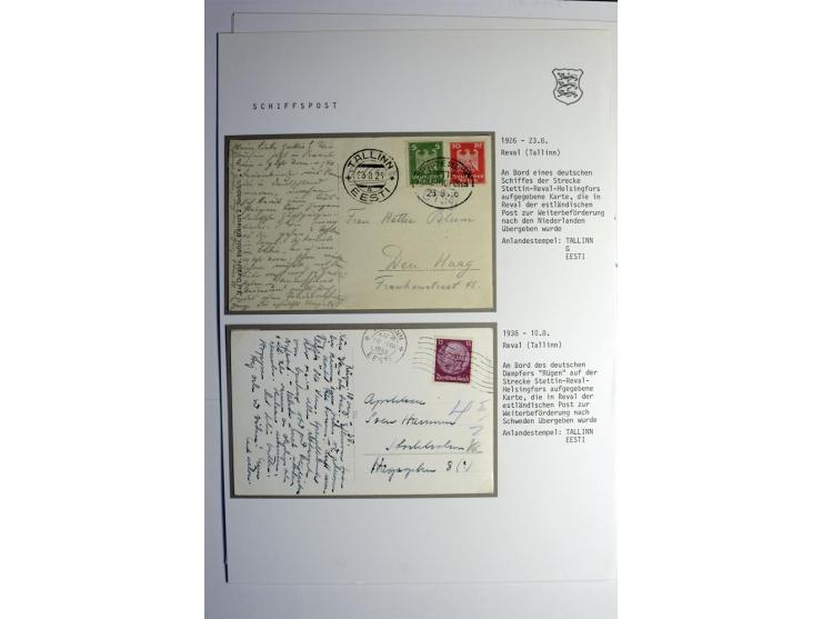 DEUTSCHE SEEPOST: 1925/38, 5 Briefe bzw. Karten mit estnischen und deutschen Frankaturen, meist mit deutschem Seepoststempel 