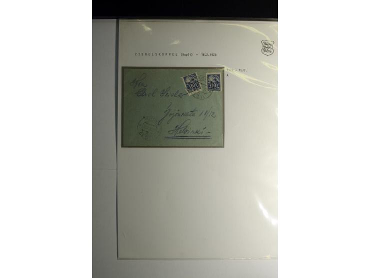 STEMPELSAMMLUNG: AIGNA bis ZIEGELSKOPPEL, über 150 Briefe, Karten bzw. wenige Paketkartenabschnitte, außerdem drei Briefe bzw