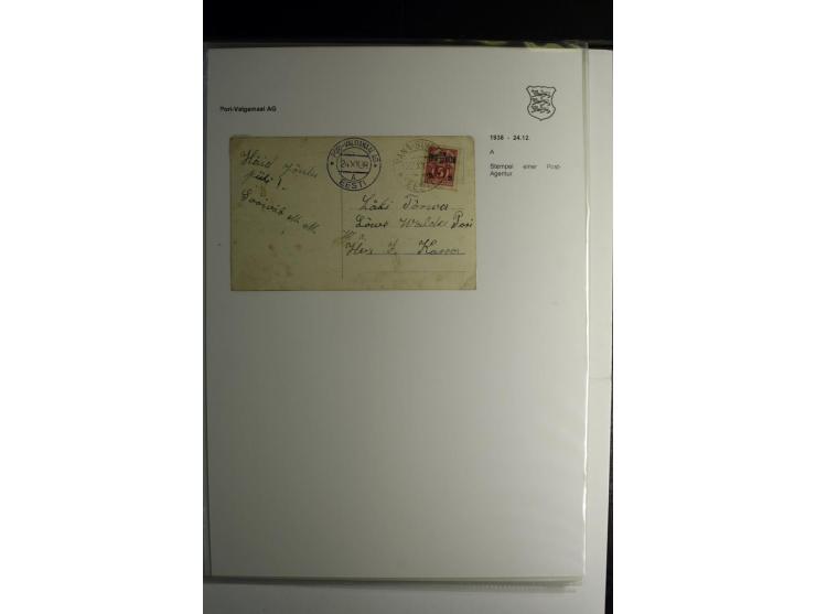 STEMPELSAMMLUNG: AIGNA bis ZIEGELSKOPPEL, über 150 Briefe, Karten bzw. wenige Paketkartenabschnitte, außerdem drei Briefe bzw