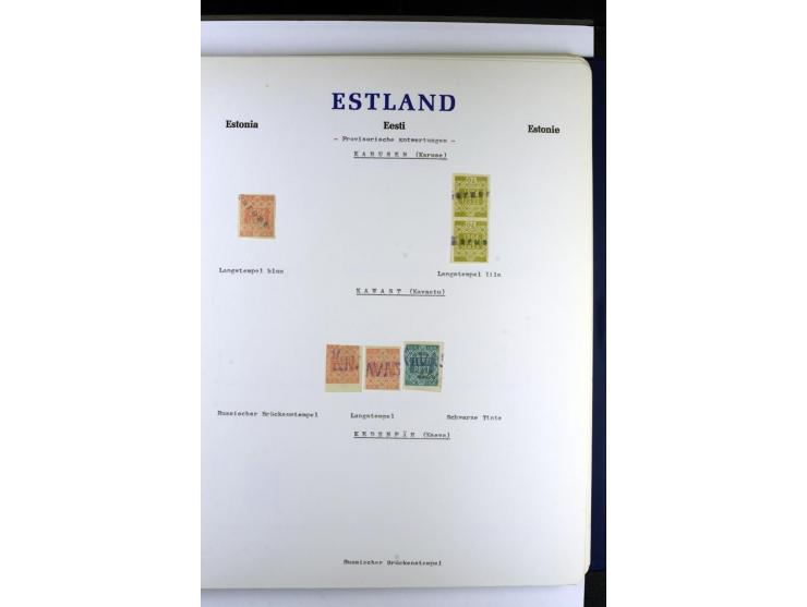 PROVISORISCHE bzw. STUMME STEMPEL: 1918/20, ALLATZKIWI bis WILJANDI, Sammlung mit über 110 Marken/Einheitehn bzw. Briefstücke