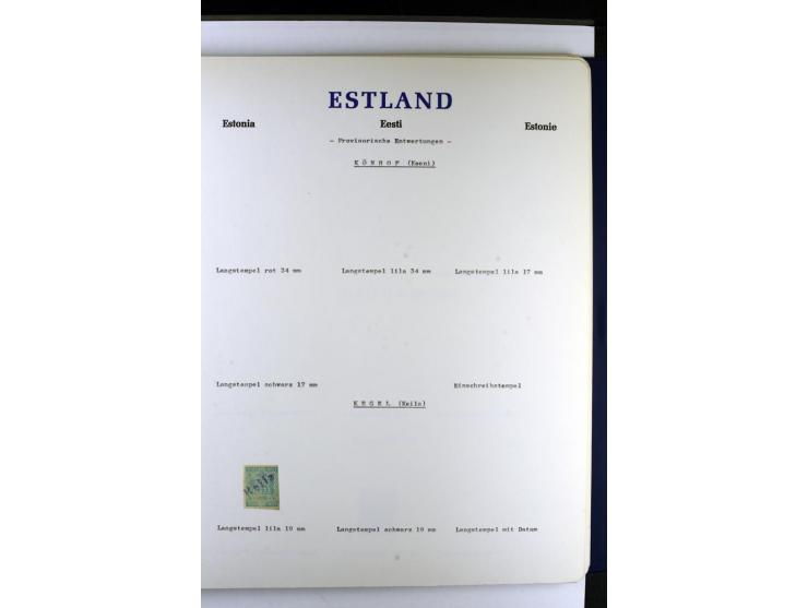 PROVISORISCHE bzw. STUMME STEMPEL: 1918/20, ALLATZKIWI bis WILJANDI, Sammlung mit über 110 Marken/Einheitehn bzw. Briefstücke