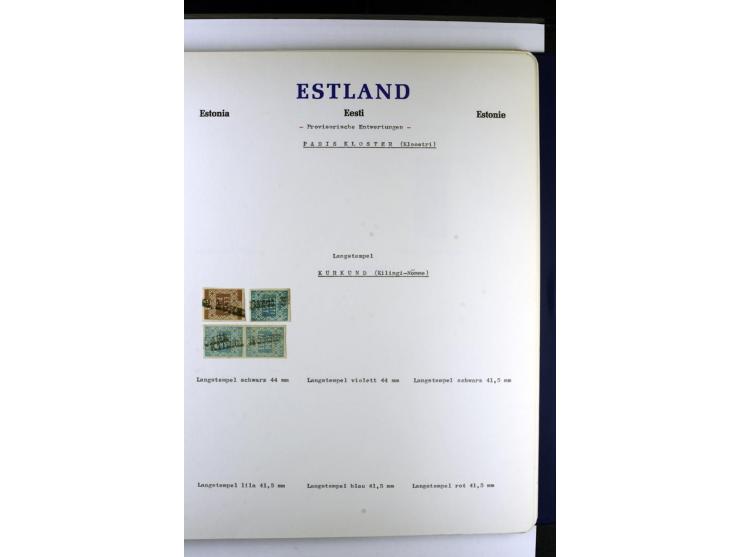 PROVISORISCHE bzw. STUMME STEMPEL: 1918/20, ALLATZKIWI bis WILJANDI, Sammlung mit über 110 Marken/Einheitehn bzw. Briefstücke