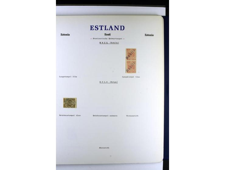 PROVISORISCHE bzw. STUMME STEMPEL: 1918/20, ALLATZKIWI bis WILJANDI, Sammlung mit über 110 Marken/Einheitehn bzw. Briefstücke