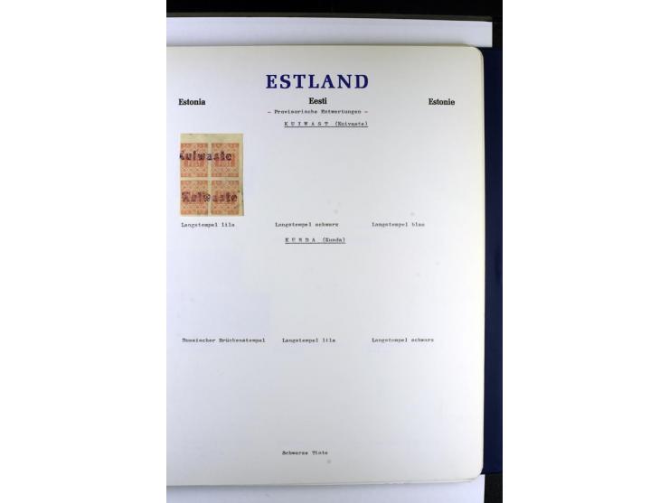 PROVISORISCHE bzw. STUMME STEMPEL: 1918/20, ALLATZKIWI bis WILJANDI, Sammlung mit über 110 Marken/Einheitehn bzw. Briefstücke