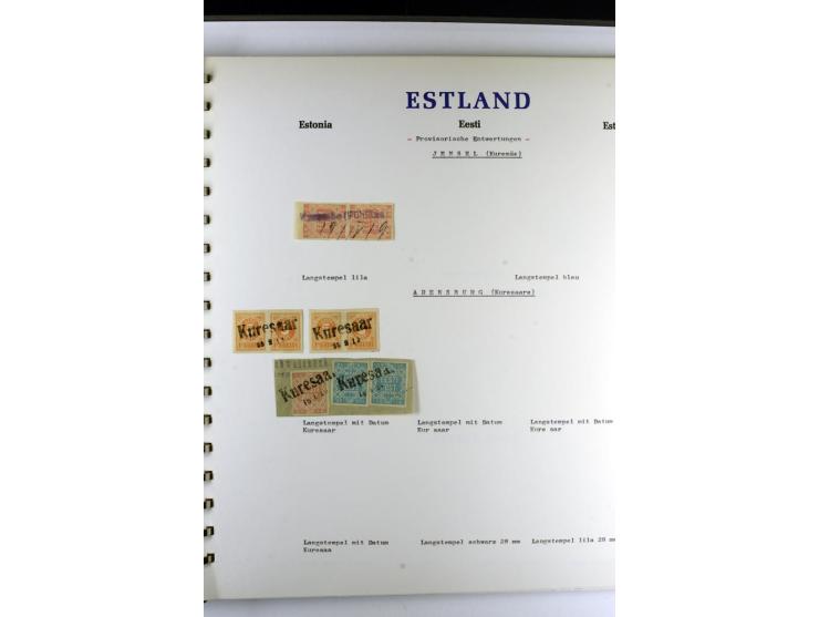 PROVISORISCHE bzw. STUMME STEMPEL: 1918/20, ALLATZKIWI bis WILJANDI, Sammlung mit über 110 Marken/Einheitehn bzw. Briefstücke