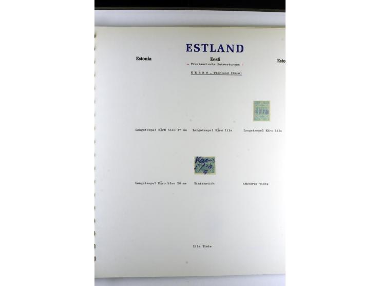 PROVISORISCHE bzw. STUMME STEMPEL: 1918/20, ALLATZKIWI bis WILJANDI, Sammlung mit über 110 Marken/Einheitehn bzw. Briefstücke