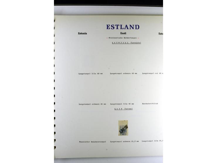 PROVISORISCHE bzw. STUMME STEMPEL: 1918/20, ALLATZKIWI bis WILJANDI, Sammlung mit über 110 Marken/Einheitehn bzw. Briefstücke