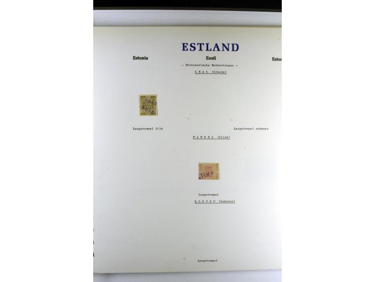 PROVISORISCHE bzw. STUMME STEMPEL: 1918/20, ALLATZKIWI bis WILJANDI, Sammlung mit über 110 Marken/Einheitehn bzw. Briefstücke