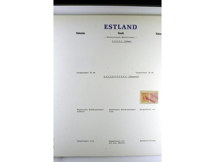PROVISORISCHE bzw. STUMME STEMPEL: 1918/20, ALLATZKIWI bis WILJANDI, Sammlung mit über 110 Marken/Einheitehn bzw. Briefstücke