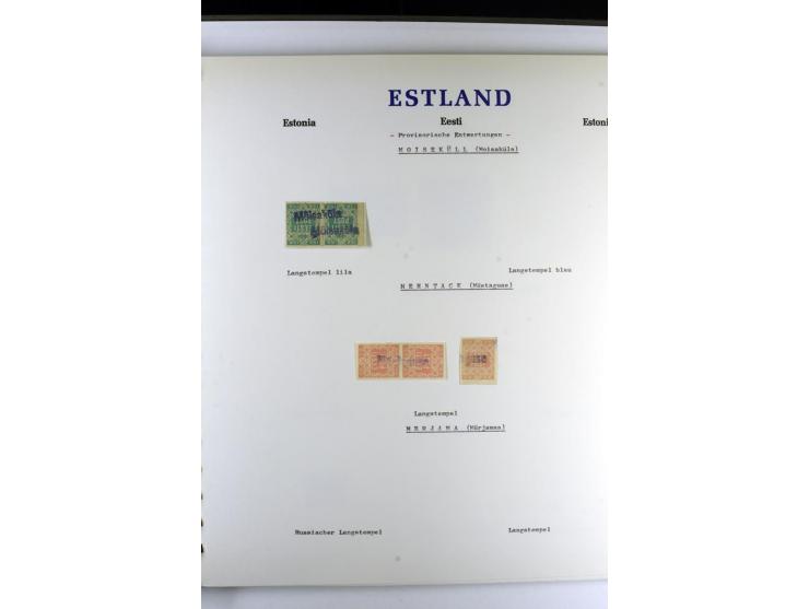 PROVISORISCHE bzw. STUMME STEMPEL: 1918/20, ALLATZKIWI bis WILJANDI, Sammlung mit über 110 Marken/Einheitehn bzw. Briefstücke