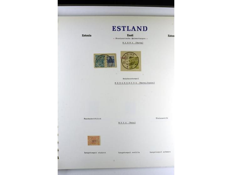 PROVISORISCHE bzw. STUMME STEMPEL: 1918/20, ALLATZKIWI bis WILJANDI, Sammlung mit über 110 Marken/Einheitehn bzw. Briefstücke