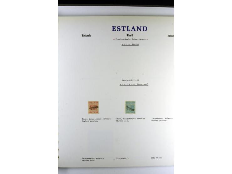 PROVISORISCHE bzw. STUMME STEMPEL: 1918/20, ALLATZKIWI bis WILJANDI, Sammlung mit über 110 Marken/Einheitehn bzw. Briefstücke