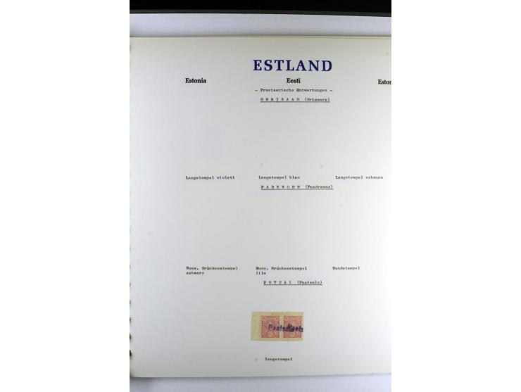 PROVISORISCHE bzw. STUMME STEMPEL: 1918/20, ALLATZKIWI bis WILJANDI, Sammlung mit über 110 Marken/Einheitehn bzw. Briefstücke