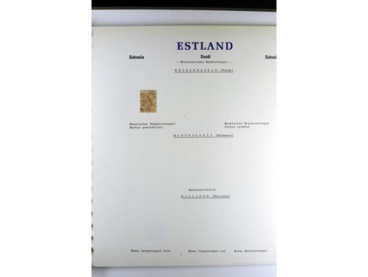 PROVISORISCHE bzw. STUMME STEMPEL: 1918/20, ALLATZKIWI bis WILJANDI, Sammlung mit über 110 Marken/Einheitehn bzw. Briefstücke