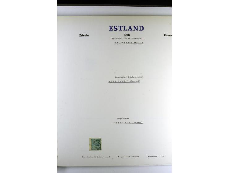 PROVISORISCHE bzw. STUMME STEMPEL: 1918/20, ALLATZKIWI bis WILJANDI, Sammlung mit über 110 Marken/Einheitehn bzw. Briefstücke