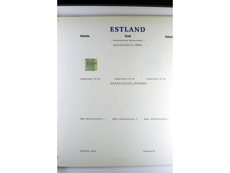 PROVISORISCHE bzw. STUMME STEMPEL: 1918/20, ALLATZKIWI bis WILJANDI, Sammlung mit über 110 Marken/Einheitehn bzw. Briefstücke
