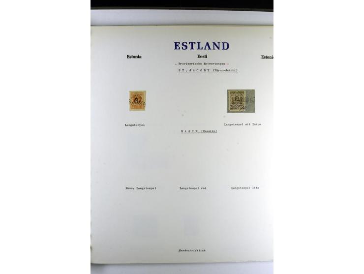 PROVISORISCHE bzw. STUMME STEMPEL: 1918/20, ALLATZKIWI bis WILJANDI, Sammlung mit über 110 Marken/Einheitehn bzw. Briefstücke