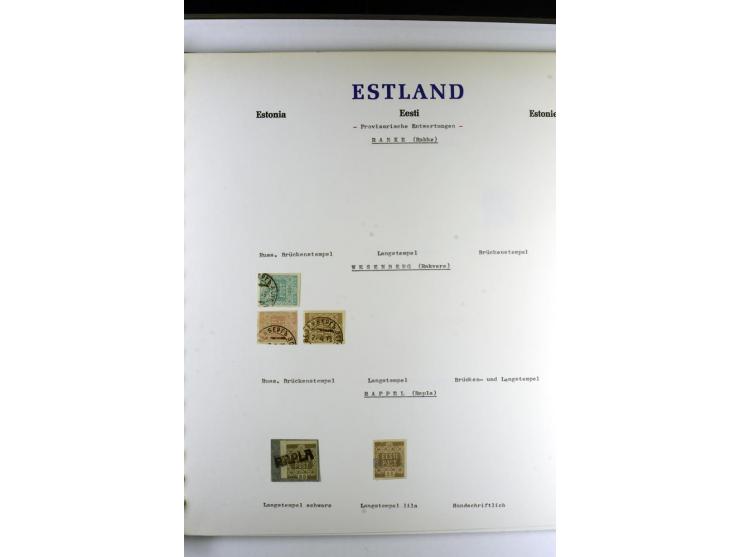 PROVISORISCHE bzw. STUMME STEMPEL: 1918/20, ALLATZKIWI bis WILJANDI, Sammlung mit über 110 Marken/Einheitehn bzw. Briefstücke