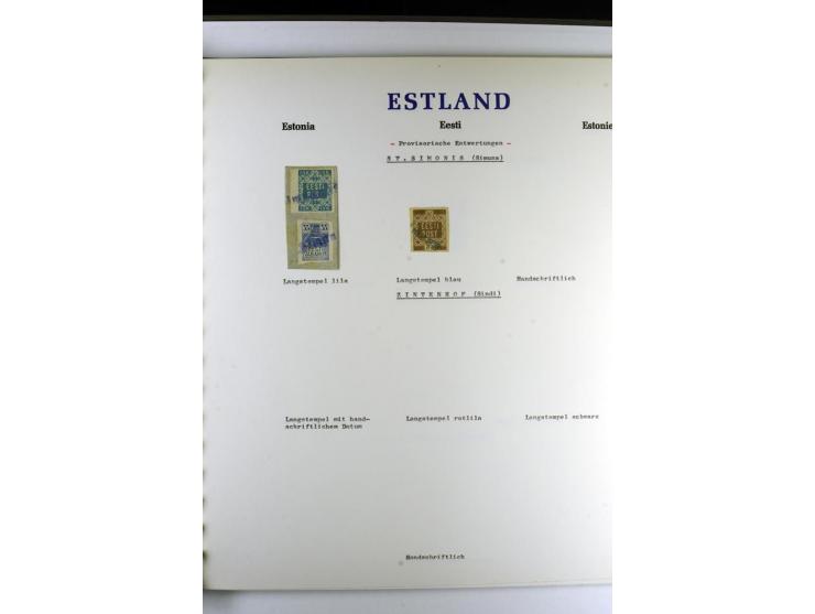 PROVISORISCHE bzw. STUMME STEMPEL: 1918/20, ALLATZKIWI bis WILJANDI, Sammlung mit über 110 Marken/Einheitehn bzw. Briefstücke
