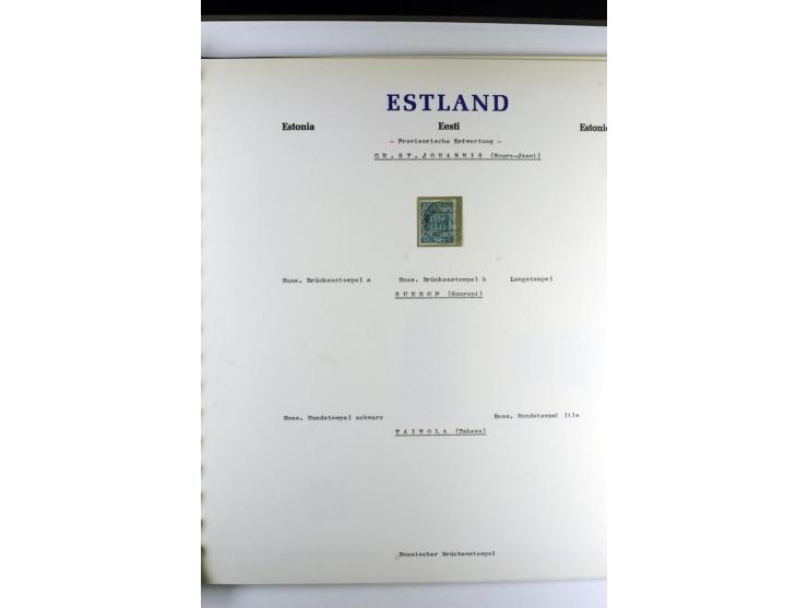 PROVISORISCHE bzw. STUMME STEMPEL: 1918/20, ALLATZKIWI bis WILJANDI, Sammlung mit über 110 Marken/Einheitehn bzw. Briefstücke