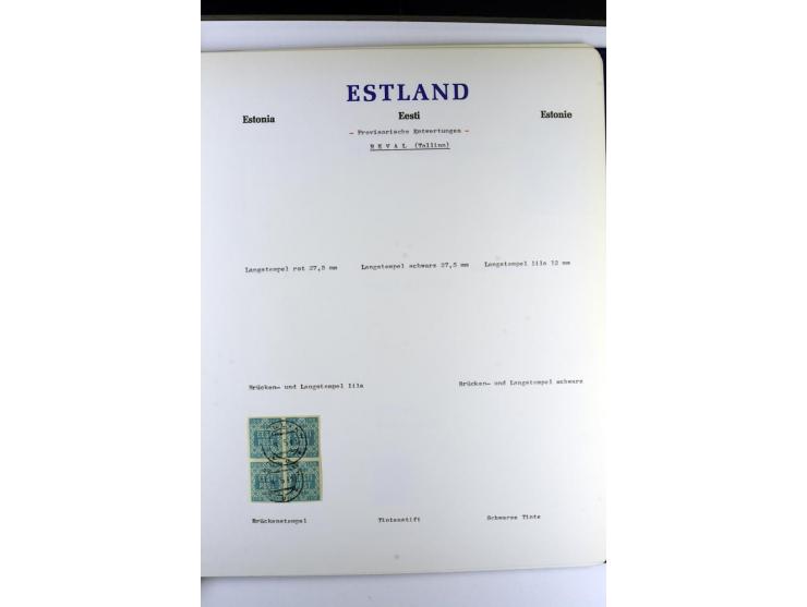 PROVISORISCHE bzw. STUMME STEMPEL: 1918/20, ALLATZKIWI bis WILJANDI, Sammlung mit über 110 Marken/Einheitehn bzw. Briefstücke