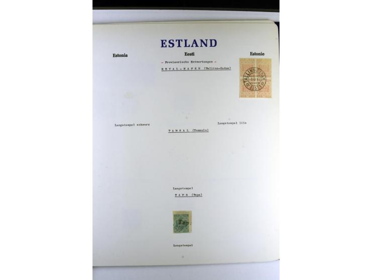 PROVISORISCHE bzw. STUMME STEMPEL: 1918/20, ALLATZKIWI bis WILJANDI, Sammlung mit über 110 Marken/Einheitehn bzw. Briefstücke