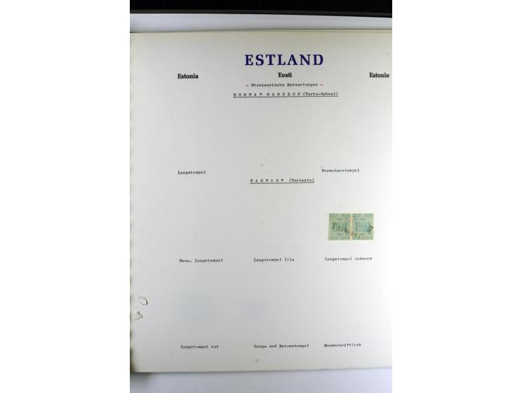 PROVISORISCHE bzw. STUMME STEMPEL: 1918/20, ALLATZKIWI bis WILJANDI, Sammlung mit über 110 Marken/Einheitehn bzw. Briefstücke