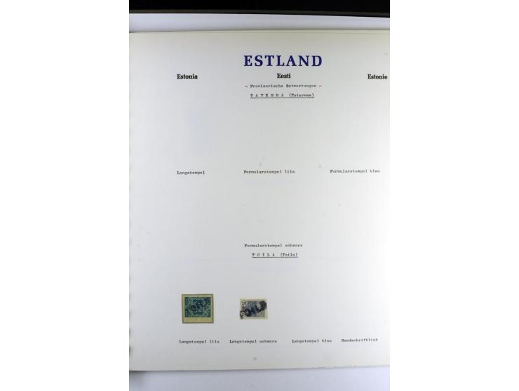 PROVISORISCHE bzw. STUMME STEMPEL: 1918/20, ALLATZKIWI bis WILJANDI, Sammlung mit über 110 Marken/Einheitehn bzw. Briefstücke
