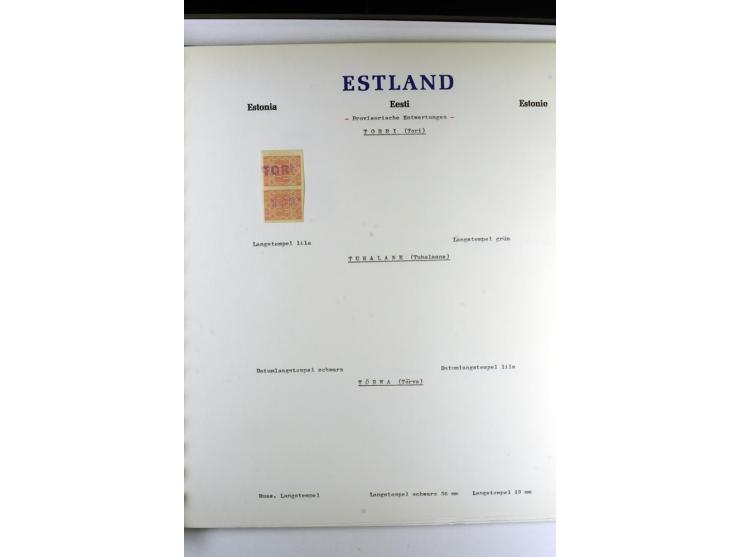 PROVISORISCHE bzw. STUMME STEMPEL: 1918/20, ALLATZKIWI bis WILJANDI, Sammlung mit über 110 Marken/Einheitehn bzw. Briefstücke
