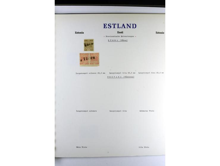 PROVISORISCHE bzw. STUMME STEMPEL: 1918/20, ALLATZKIWI bis WILJANDI, Sammlung mit über 110 Marken/Einheitehn bzw. Briefstücke
