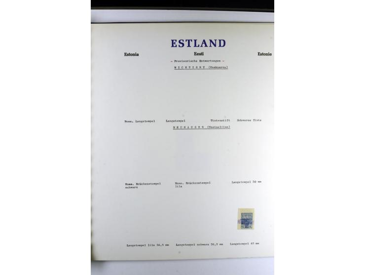 PROVISORISCHE bzw. STUMME STEMPEL: 1918/20, ALLATZKIWI bis WILJANDI, Sammlung mit über 110 Marken/Einheitehn bzw. Briefstücke