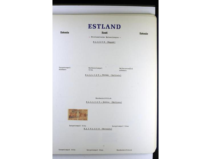 PROVISORISCHE bzw. STUMME STEMPEL: 1918/20, ALLATZKIWI bis WILJANDI, Sammlung mit über 110 Marken/Einheitehn bzw. Briefstücke