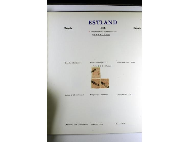 PROVISORISCHE bzw. STUMME STEMPEL: 1918/20, ALLATZKIWI bis WILJANDI, Sammlung mit über 110 Marken/Einheitehn bzw. Briefstücke