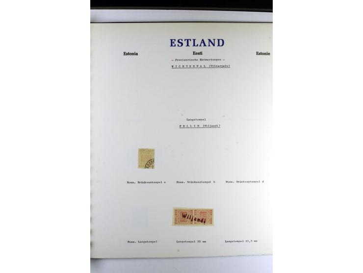PROVISORISCHE bzw. STUMME STEMPEL: 1918/20, ALLATZKIWI bis WILJANDI, Sammlung mit über 110 Marken/Einheitehn bzw. Briefstücke