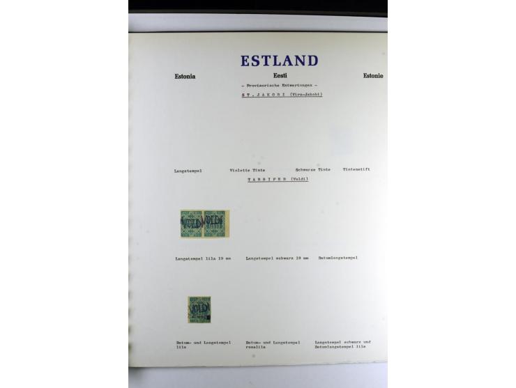 PROVISORISCHE bzw. STUMME STEMPEL: 1918/20, ALLATZKIWI bis WILJANDI, Sammlung mit über 110 Marken/Einheitehn bzw. Briefstücke