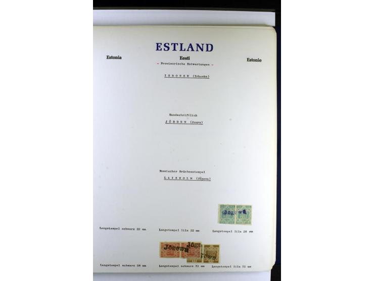 PROVISORISCHE bzw. STUMME STEMPEL: 1918/20, ALLATZKIWI bis WILJANDI, Sammlung mit über 110 Marken/Einheitehn bzw. Briefstücke