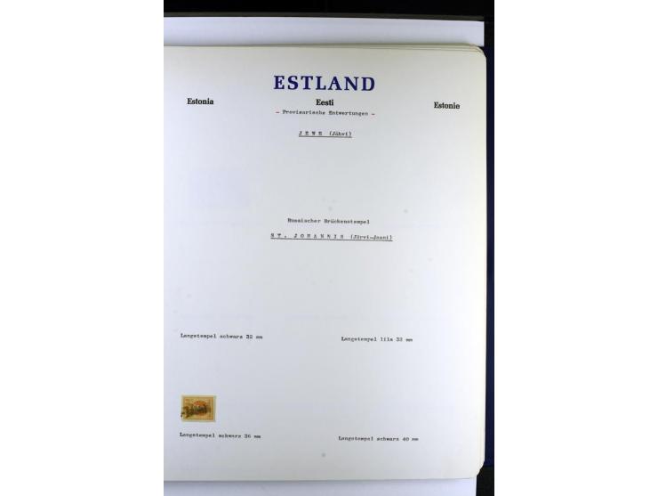 PROVISORISCHE bzw. STUMME STEMPEL: 1918/20, ALLATZKIWI bis WILJANDI, Sammlung mit über 110 Marken/Einheitehn bzw. Briefstücke