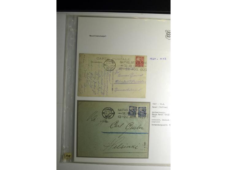 MASCHINEN-STEMPEL: 1920/39, 30 Briefe und Karten, dabei diverse Werbezusätze wie "Adresse immer vollständig angeben", "10. Sä