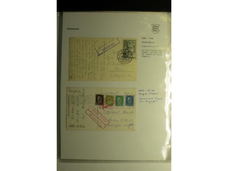 WERBESTEMPEL: 1922/41, 22 Briefe und Karten mit verschiedenen Werbestempeln, dabei "Handels-Ausstellung in Reval vom 10.-.19 