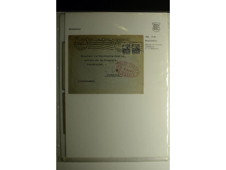 WERBESTEMPEL: 1922/41, 22 Briefe und Karten mit verschiedenen Werbestempeln, dabei "Handels-Ausstellung in Reval vom 10.-.19 