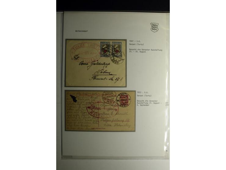 WERBESTEMPEL: 1922/41, 22 Briefe und Karten mit verschiedenen Werbestempeln, dabei "Handels-Ausstellung in Reval vom 10.-.19 