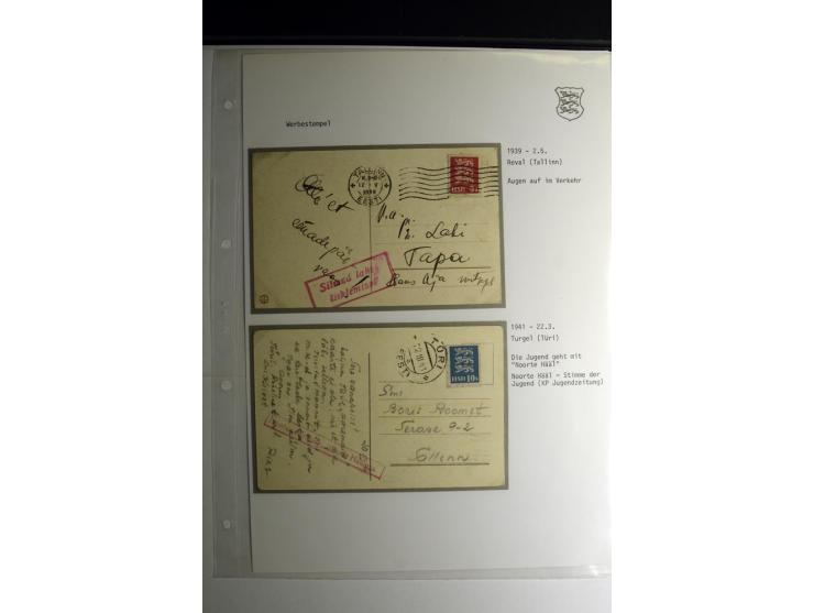 WERBESTEMPEL: 1922/41, 22 Briefe und Karten mit verschiedenen Werbestempeln, dabei "Handels-Ausstellung in Reval vom 10.-.19 