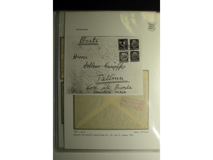 WERBESTEMPEL: 1922/41, 22 Briefe und Karten mit verschiedenen Werbestempeln, dabei "Handels-Ausstellung in Reval vom 10.-.19 
