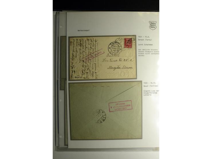 WERBESTEMPEL: 1922/41, 22 Briefe und Karten mit verschiedenen Werbestempeln, dabei "Handels-Ausstellung in Reval vom 10.-.19 