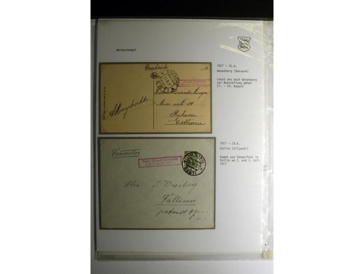 WERBESTEMPEL: 1922/41, 22 Briefe und Karten mit verschiedenen Werbestempeln, dabei "Handels-Ausstellung in Reval vom 10.-.19 