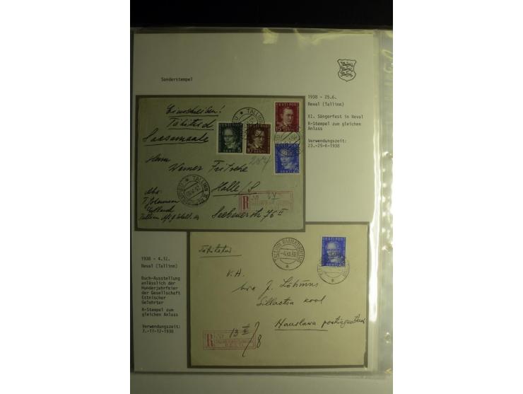 SONDERSTEMPEL: 1919/40, über 30 Briefe und Karten sowie wenige Aussschnitte mit verschiedenen Stempeln, dabei u.a. "REVAL PRO