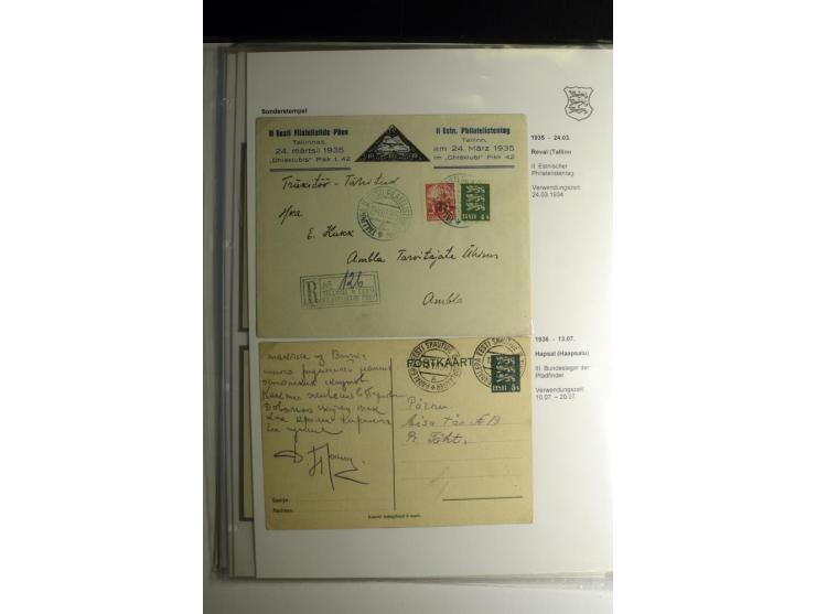 SONDERSTEMPEL: 1919/40, über 30 Briefe und Karten sowie wenige Aussschnitte mit verschiedenen Stempeln, dabei u.a. "REVAL PRO