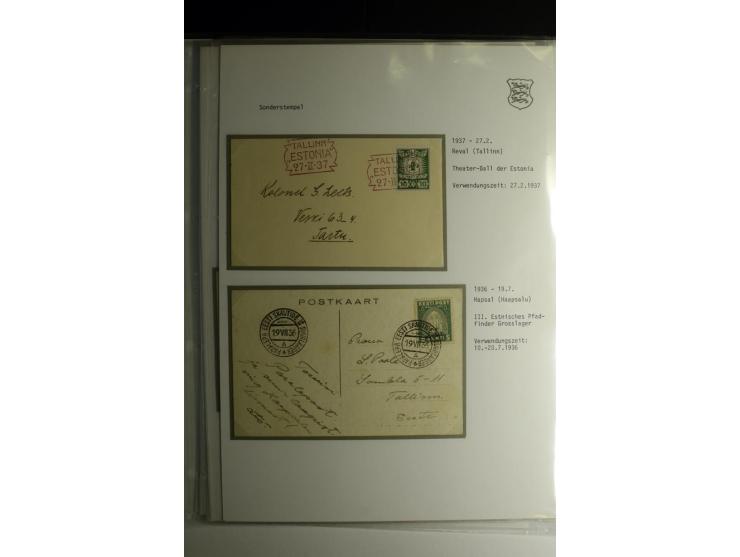 SONDERSTEMPEL: 1919/40, über 30 Briefe und Karten sowie wenige Aussschnitte mit verschiedenen Stempeln, dabei u.a. "REVAL PRO