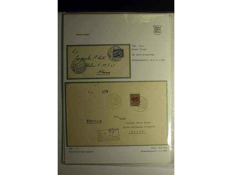 SONDERSTEMPEL: 1919/40, über 30 Briefe und Karten sowie wenige Aussschnitte mit verschiedenen Stempeln, dabei u.a. "REVAL PRO